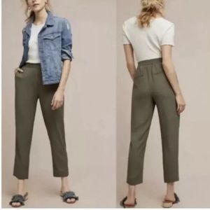 Anthropologie Essential Pull On Trousers, M Green